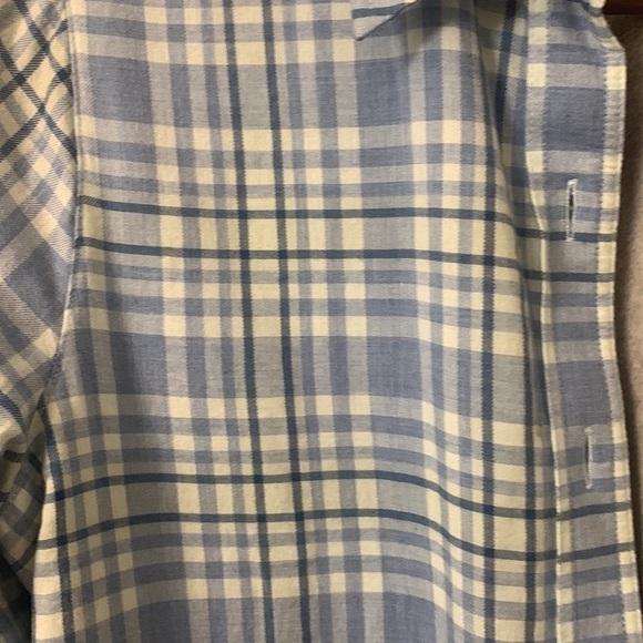 LLBean fleece lined shirt jacket size small light weight blue gray cream - Picture 7 of 7